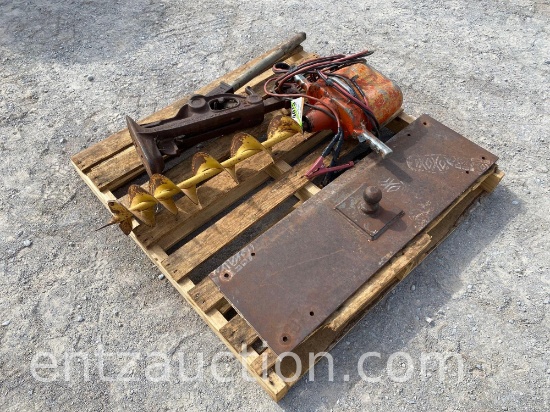 LOT W/ 2 5/16" BALL HITCH, 12 VOLT POST HOLE