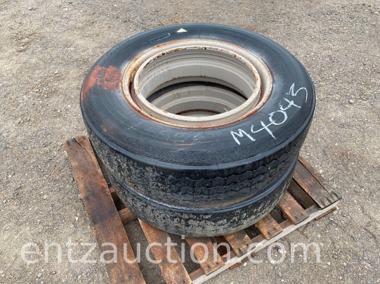 70R22.5 TIRES W/ RIMS, NEW RECAP **SOLD TIMES