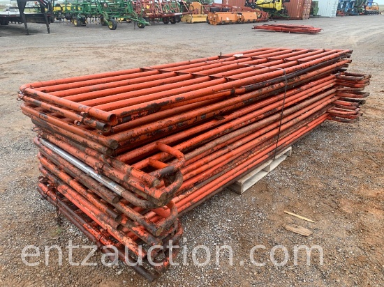 12' ORANGE 7 BAR PANELS & GATES, 11) PANELS &
