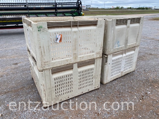 STACKABLE PLASTIC PALLET BINS, 43" X 28" **SOLD