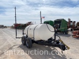 WYLIE PULL TYPE SPRAYER, 900 GALLON POLY TANK,