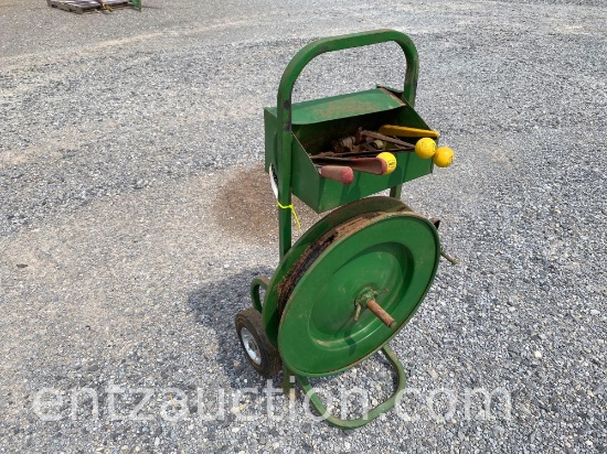 METAL BANDER CART W/ TOOLS & SOME BANDING