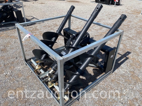 UNUSED GREATBEAR SKID STEER AUGER W/ 3 BITS,