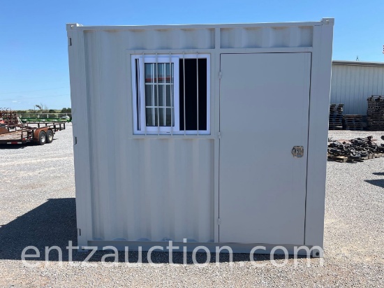 UNUSED 9' CONTAINER W/ SLIDING WINDOW AND SIDE