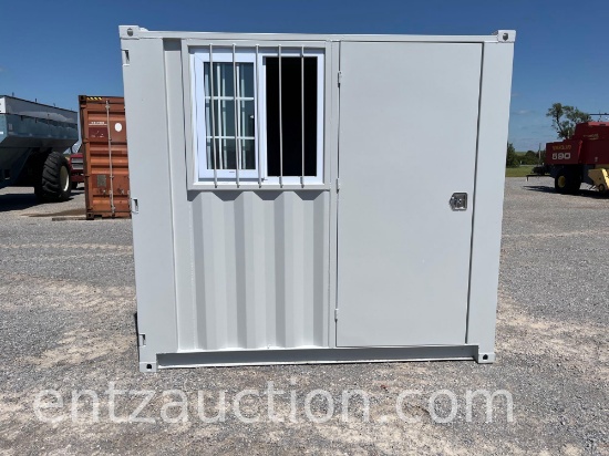 UNUSED 8' CONTAINER W/ SLIDING WINDOW AND SIDE