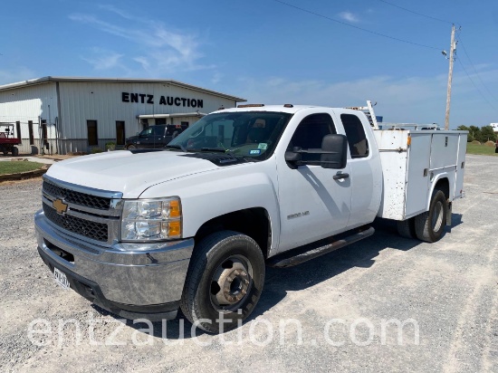 2013 CHEVY HD 3500 PICKUP, DUALLY, EXT. CAB,