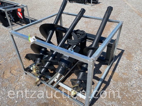 UNUSED GREATBEAR SKID STEER AUGER W/ 3 BITS,