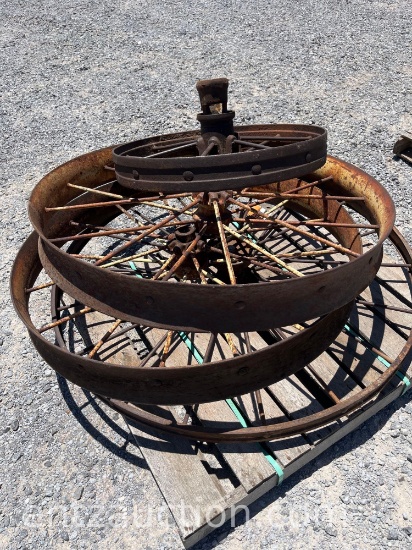 ANTIQUE WHEELS, 2) 46'', 1) 52'', 1) 30'' *SOLD TIMES