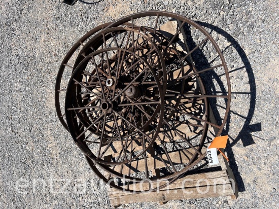 VARIOUS SIZE ANTIQUE WHEELS,