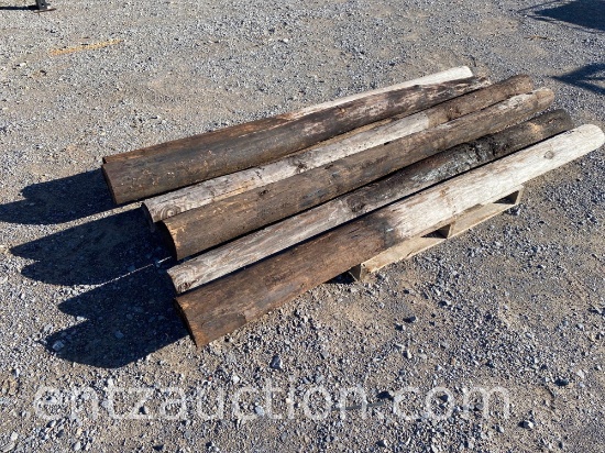 LOT OF CREOSOTE WOOD POSTS, 8', SOME