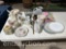 LOT OF MISC. MUGS, STATUES, MIRROR, ETC.