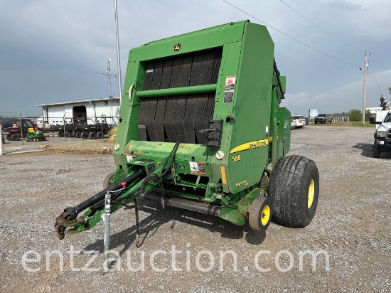 2008 JD 568 ROUND BALER, MEGA WIDE, NET WRAP,