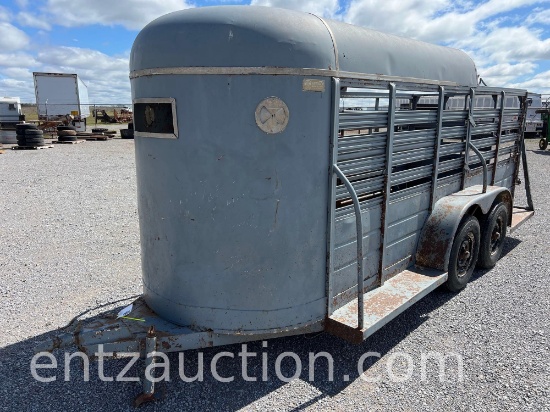 WW 1/2 TOP STOCK TRAILER, 5' X 16', TA,