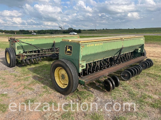 PAIR OF JD 8350 WHEAT DRILLS, 8" SPACING, W/ HITCH