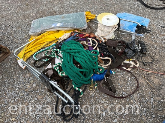 MISC. LEAD ROPES, TACK, & BUGGY TOP