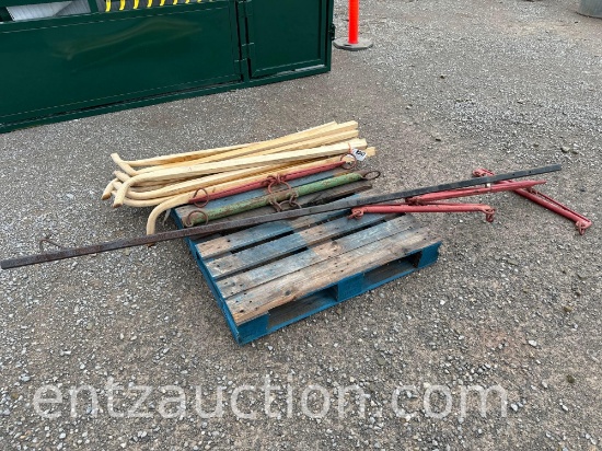 LOT OF 12 WOOD HORSE DRAWN EQUIP. HANDLES,