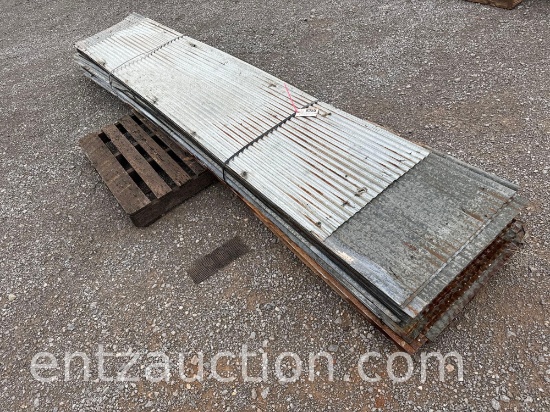 USED GALVANIZED CORRUGATED SHEET METAL, 2' WIDE,
