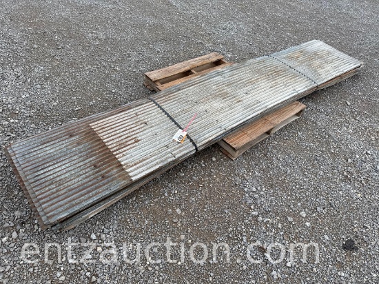 USED GALVANIZED CORRUGATED SHEET METAL, 2' WIDE,
