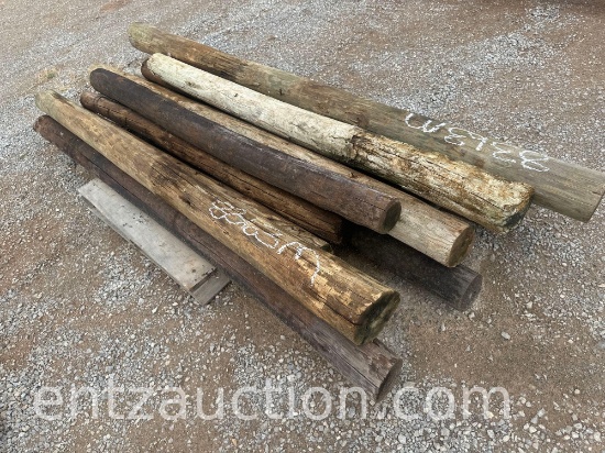 6" WOODEN FENCE POSTS, TREATED, 6 1/2' - 7 1/2'