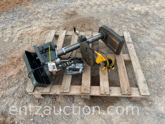 BENCH STYLE DRILL PRESS, 110V, JIG SAW & TROUBLE