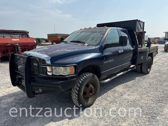 2003 DODGE RAM 3500 PICKUP, 4X4, DIESEL, 6.7L