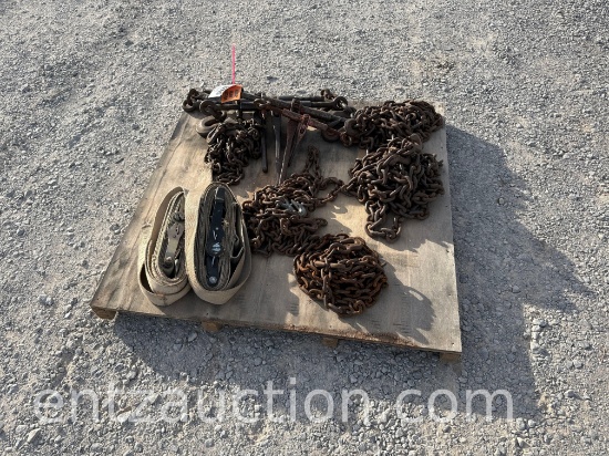 LOT OF MISC. CHAINS - 1) 21' 3/8" CHAIN,