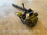 RYOBI BACKPACK BLOWER, 40V W/ 2) 6 AH BATTERIES
