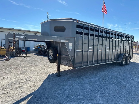 2004 TITAN STOCK TRAILER, 7' X 24', GN,