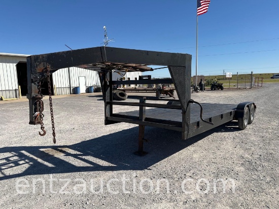 GN FLATBED TRAILER, 7' X 20', TA, WOOD FLOOR W/