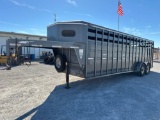 2004 TITAN STOCK TRAILER, 7' X 24', GN,