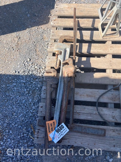 1) RIGID 36" ALUM. PIPE WRENCH, 2) RIGID 24" PIPE