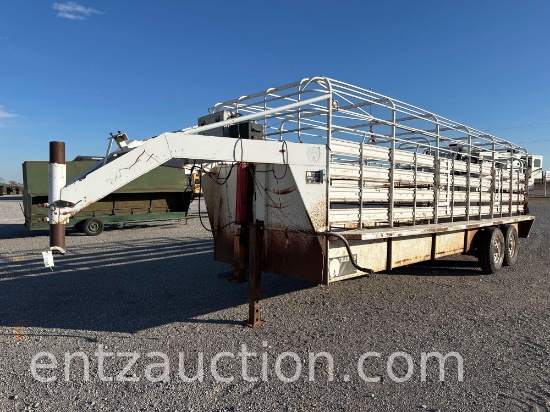 1994 WW GN STOCK TRAILER, 6' X 24', TA, WOOD FLOOR,