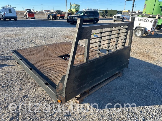 SHOPBUILT FLATBED W/ HEADACHE RACK & GN BALL,