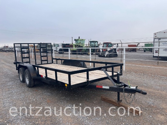 BP UTILITY TRAILER, 76" X 16' W/ 4' RAMP TA,