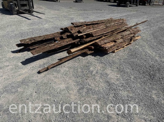 LOT OF APPROX. 40) 1/4 ROUND ROUGH CEDAR PLANKS,