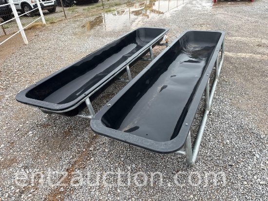 POLY FEED BUNKS W/ METAL FRAME, 27" X 10'