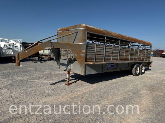 GOOSENECK STOCK TRAILER, 6' X 24', WOOD FLOOR,