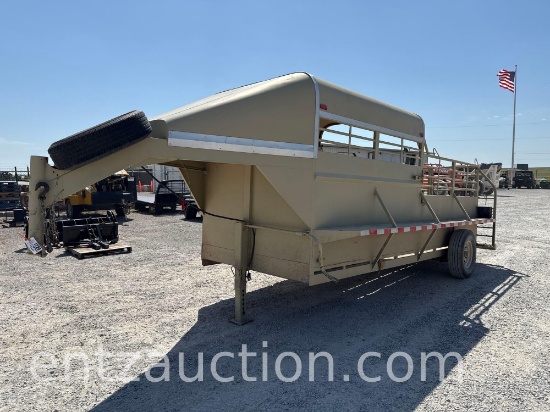 GN STOCK TRAILER, 6' X 16', SA, HALF TOP,