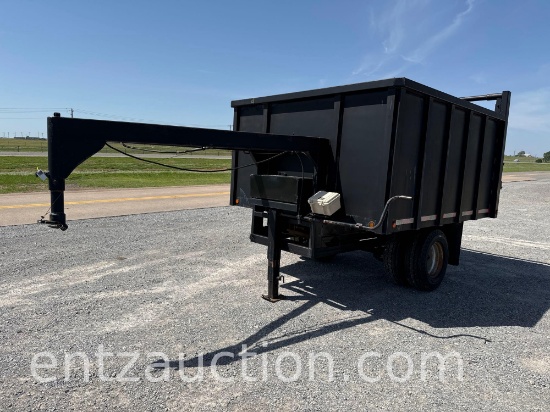 SHOPBUILT DUMP TRAILER, GN, 8' X 9',