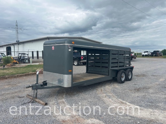 2016 WW OPEN/STOCK TRAILER, 5' X 16 1/2', BP,