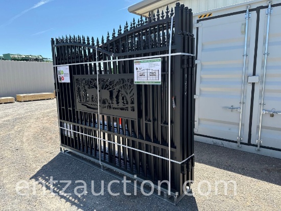 ALL METAL 7' X 20' METAL DRIVEWAY GATE, GALVANIZED,