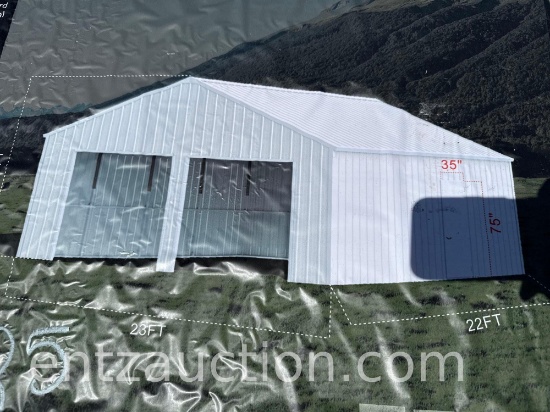 ALL METAL 22' X 23' DOUBLE GARAGE STEEL SHED