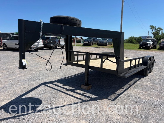 SHOPBUILT FLATBED TRAILER, 6' 8" X 18' 2", GN, TA,