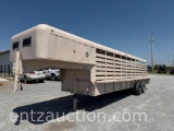 1984 S&H STOCK TRAILER, 6' X 24', GN, TA,