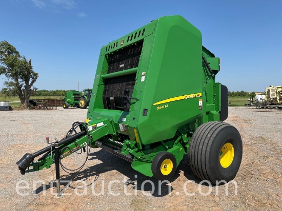 2023 JD 560M ROUND BALER, 1,000 PTO, MEGA WIDE, WRAP ONLY,