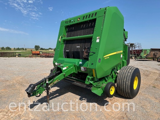 2018 JD 560M ROUND BALER, 1,000 PTO, MEGA WIDE, WRAP ONLY,
