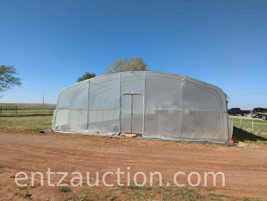 30' X 96' High Tunnel Greenhouse, Roll Up Sides,