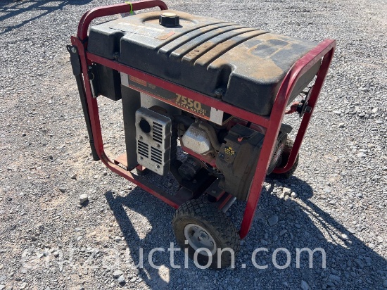 Generac Generator, 7500 Watt, Gas