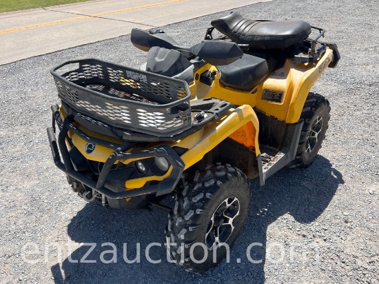 2014 Can-Am Outlander 4 Wheeler, 4x4, Auto,