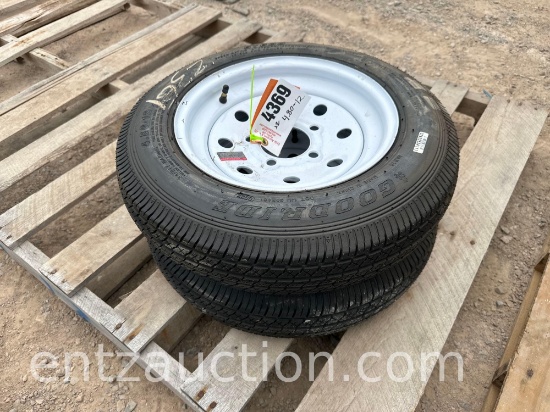 Unused 4.80-12 Trailer Tires W/ 5 Hole Rims